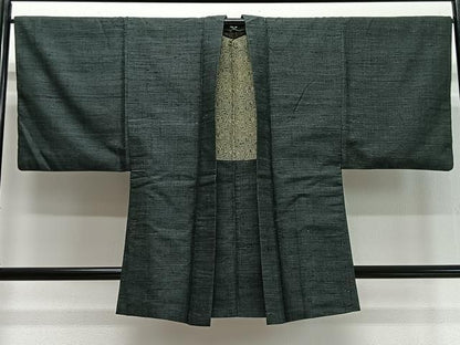 平和屋着物∞男性　羽織　紬地　霞文　正絹　逸品　CABD4529ua
