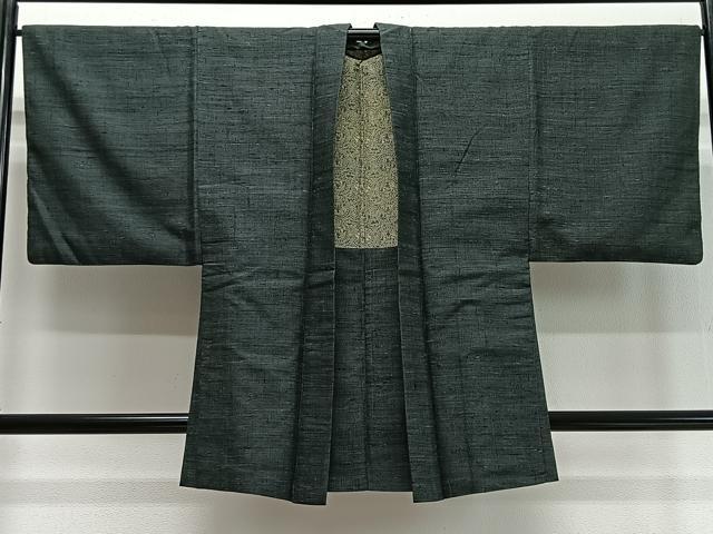 平和屋着物∞男性　羽織　紬地　霞文　正絹　逸品　CABD4529ua