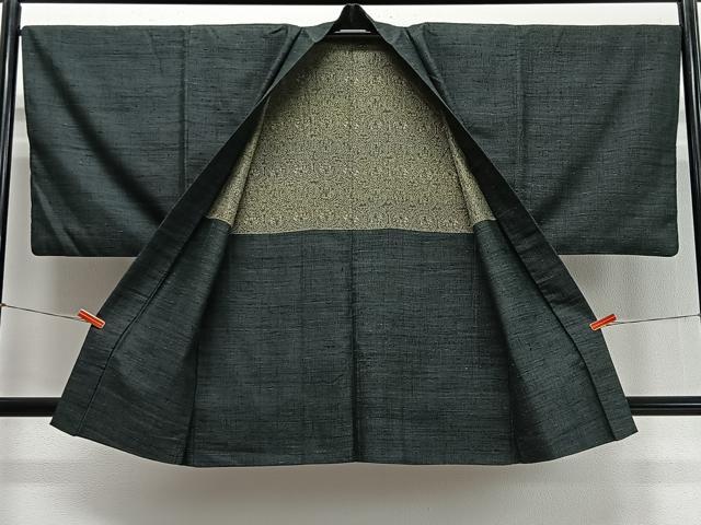 平和屋着物∞男性　羽織　紬地　霞文　正絹　逸品　CABD4529ua