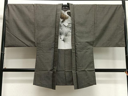 平和屋着物∞男性　長羽織　本場大島紬　100亀甲　総詰め　正絹　逸品　CABD4531ua