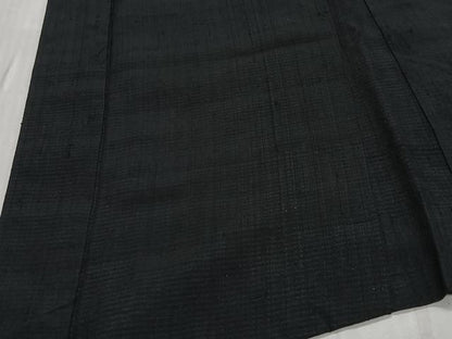 平和屋着物∞男性　長羽織　紬地　黒地　正絹　逸品　未使用　CABD4535ua