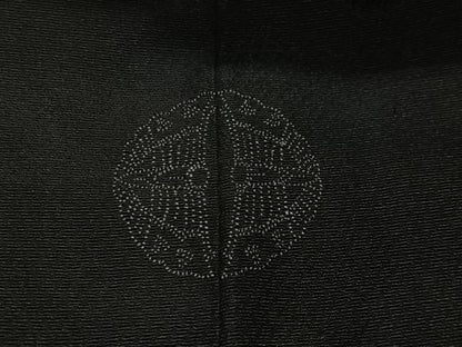 平和屋着物∞男性　長羽織　黒地　正絹　逸品　CABD4538ua