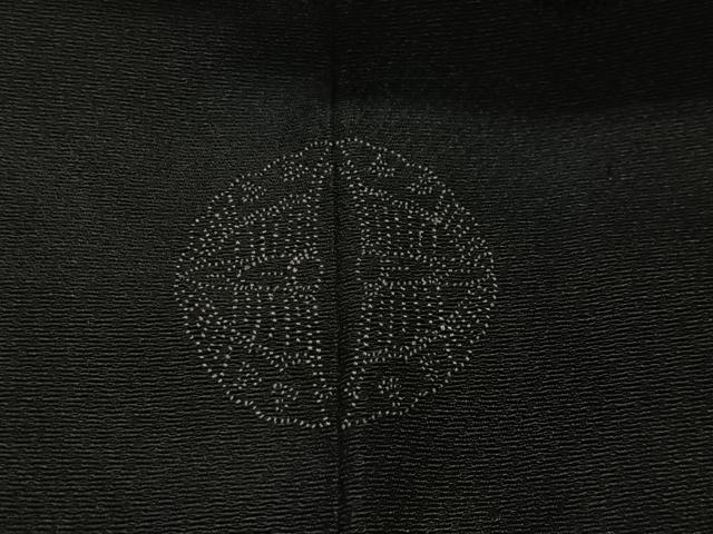 平和屋着物∞男性　長羽織　黒地　正絹　逸品　CABD4538ua