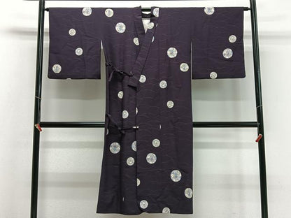 平和屋着物∞道中着　花丸文　ロング丈　正絹　逸品　CABD4542ua