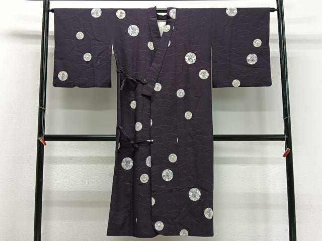 平和屋着物∞道中着　花丸文　ロング丈　正絹　逸品　CABD4542ua