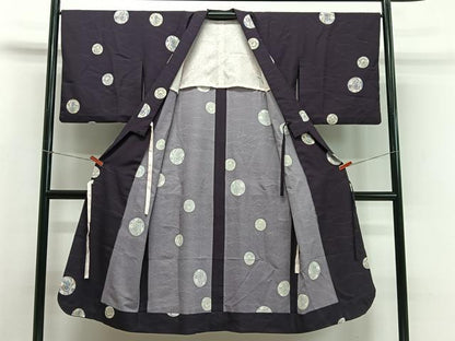 平和屋着物∞道中着　花丸文　ロング丈　正絹　逸品　CABD4542ua