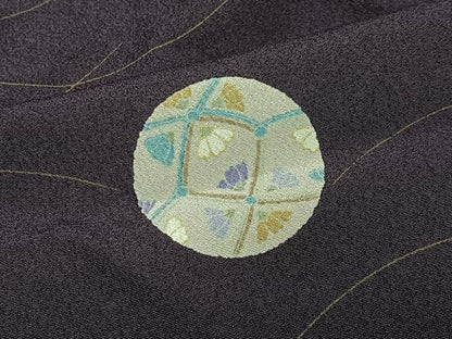 平和屋着物∞道中着　花丸文　ロング丈　正絹　逸品　CABD4542ua