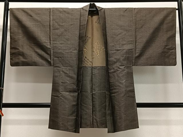 平和屋着物∞男性　長羽織　本場大島紬　80亀甲　総詰め　正絹　逸品　CABD4555ua
