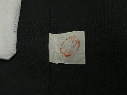 平和屋着物∞男性　長羽織　単衣　黒紋付　正絹　逸品　CABD4561ua