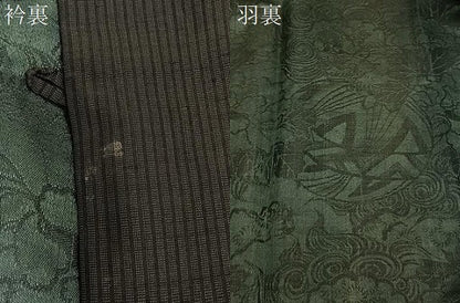 平和屋着物∞男性　長羽織　紬地　縞　正絹　逸品　CABD4563ua