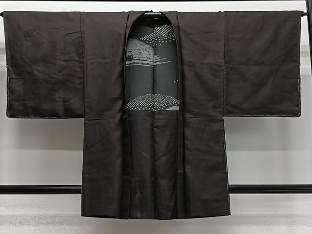 平和屋着物∞男性　羽織　紬地　絞り　正絹　逸品　未使用　CABD4565ua