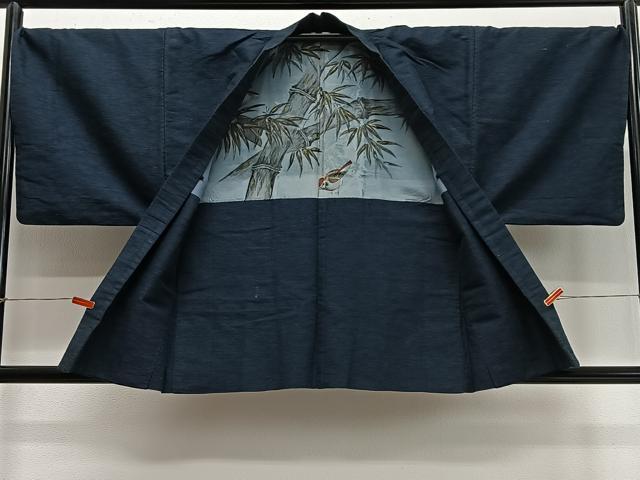 平和屋着物∞男性　羽織　紬地　褐返色　正絹　逸品　CABD4566ua