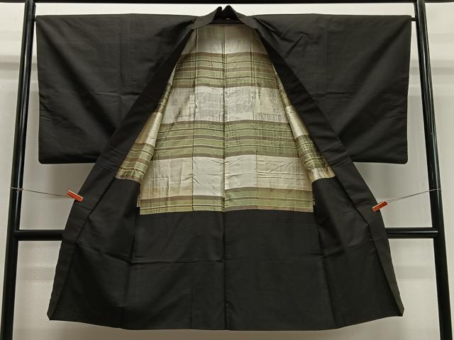 平和屋着物∞男性　長羽織　縞　正絹　逸品　CABD4569ua