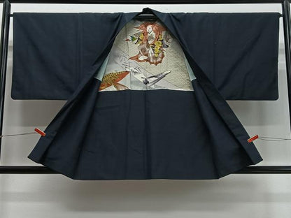 平和屋着物∞男性　羽織　紬地　褐返色　正絹　逸品　CABD4570ua