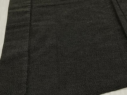 平和屋着物∞男性　長羽織　紬地　黒色　正絹　逸品　CABD4571ua