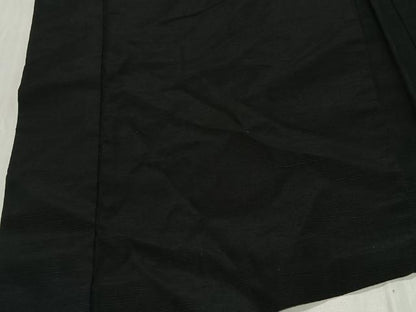 平和屋着物∞男性　長羽織　紬地　黒地　正絹　逸品　CABD4572ua