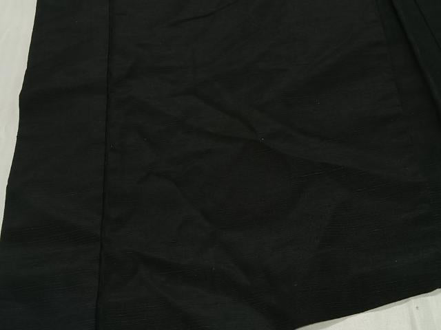 平和屋着物∞男性　長羽織　紬地　黒地　正絹　逸品　CABD4572ua