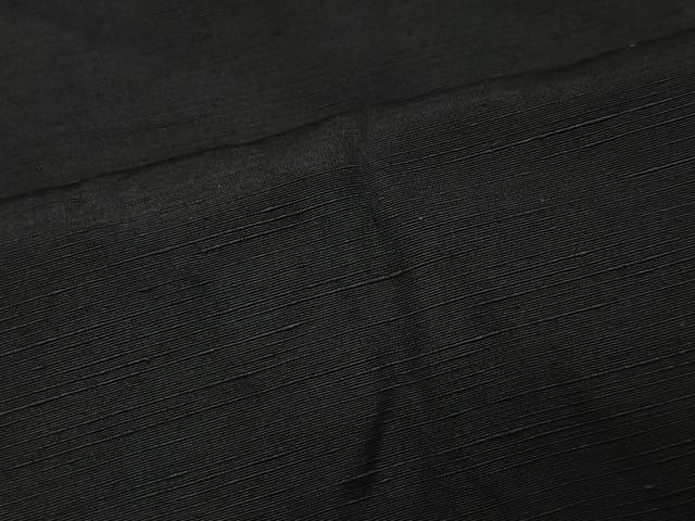 平和屋着物∞男性　長羽織　紬地　黒地　正絹　逸品　CABD4572ua