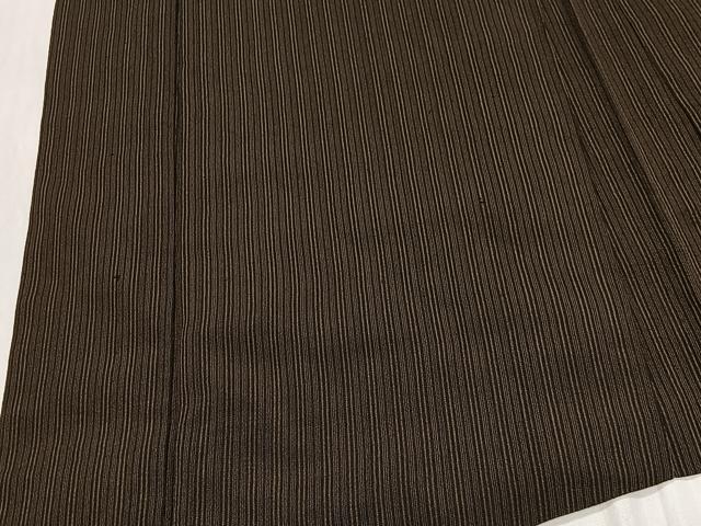 平和屋着物∞男性　長羽織　紬地　縞　正絹　逸品　CABD4574ua