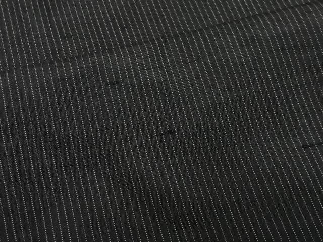 平和屋着物∞男性 羽織 紬地 縞 黒地 正絹 逸品 CABD4576ua