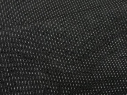 平和屋着物∞男性　羽織　紬地　縞　黒地　正絹　逸品　CABD4576ua