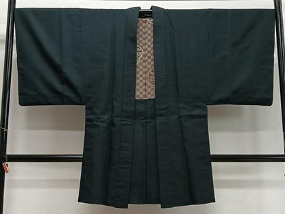 平和屋着物∞男性　長羽織　百入茶色　正絹　逸品　CABD4582ua