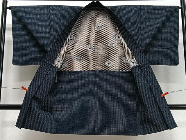 平和屋着物∞男性　長羽織　絣文様　綿　逸品　CABD4584ua