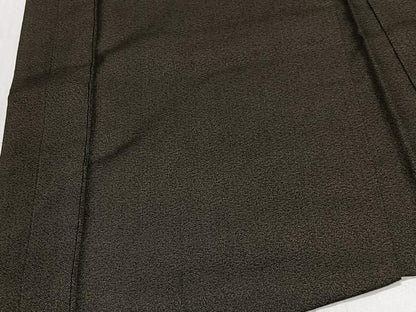 平和屋着物∞男性　長羽織　紬地　赤墨色　正絹　逸品　CABD4596ua