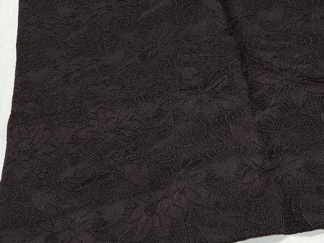 平和屋着物∞道行コート　草花地紋　似せ紫色　ロング丈　正絹　逸品　CABD4598ua