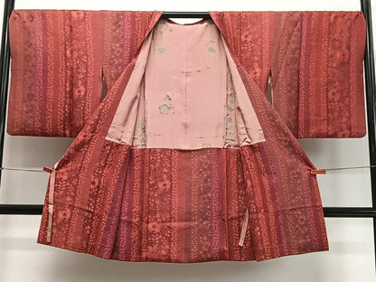 平和屋着物∞道行コート　辻が花　ロング丈　正絹　逸品　CABD4600ua