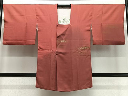 平和屋着物∞道行コート　霞は口らし　暈し染め　金彩　ロング丈　正絹　逸品　CABD4601ua