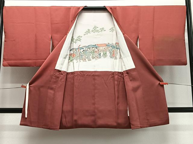 平和屋着物∞道行コート　霞は口らし　暈し染め　金彩　ロング丈　正絹　逸品　CABD4601ua