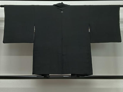 平和屋着物∞羽織　黒地　正絹　逸品　CABD4602ua