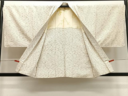 平和屋着物∞男性　羽織　髭紬地　横段文　正絹　逸品　CABD4605ua