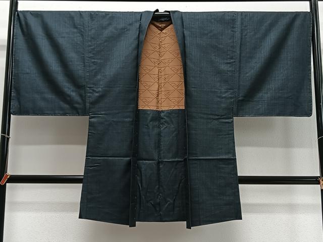 平和屋着物∞男性　長羽織　本場大島紬　絣文様　正絹　逸品　未使用　CABD4613ua