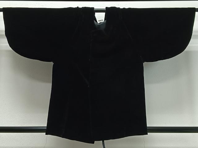 平和屋着物∞和装コート　ベロア　黒地　CABD4619ua