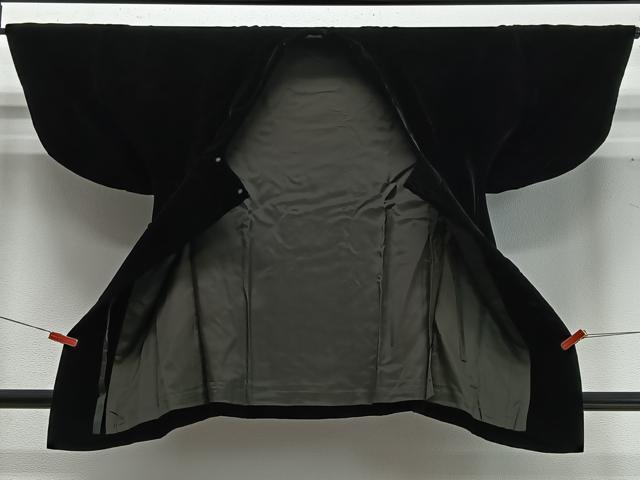 平和屋着物∞和装コート　ベロア　黒地　逸品　CABD4622ua