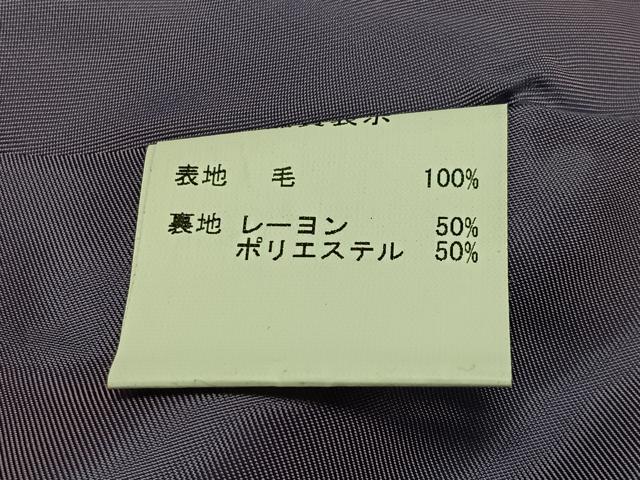 平和屋着物∞和装コート　黒地　ウール　CABD4624ua