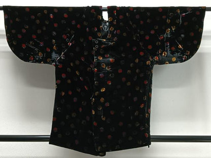 平和屋着物∞和装コート　ベロア　黒地　CABD4626ua