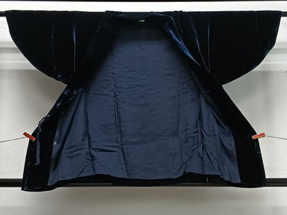 平和屋着物∞和装コート　ベロア　紫黒色　CABD4628ua