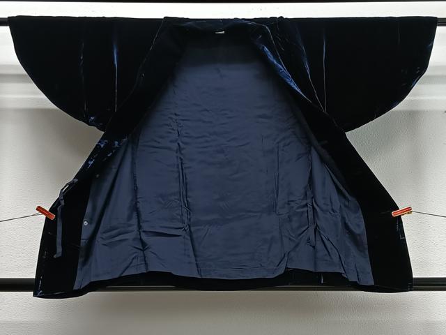 平和屋着物∞和装コート　ベロア　紫黒色　CABD4628ua