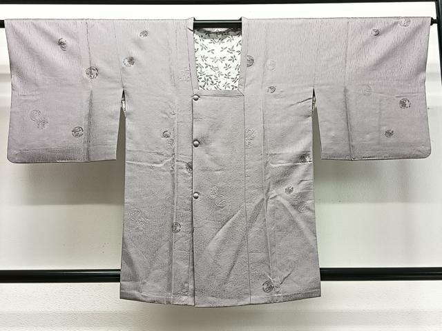 平和屋着物∞道行コート　花丸文　正絹　逸品　CABD4631ua