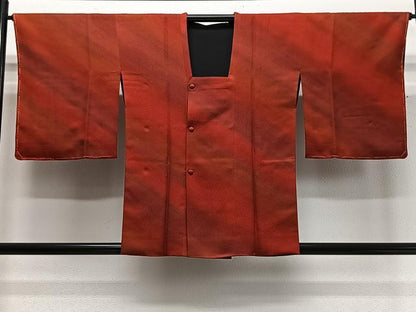 平和屋着物∞道行コート　リバーシブル　霞文　暈し染め　黒地　反端付き　正絹　逸品　未使用　CABD4633ua