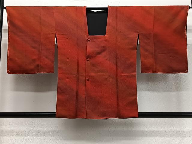 平和屋着物∞道行コート　リバーシブル　霞文　暈し染め　黒地　反端付き　正絹　逸品　未使用　CABD4633ua