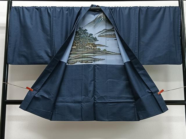 平和屋着物∞男性　長羽織　キングサイズ　本場大島紬　100亀甲　総詰め　正絹　逸品　CABD4634ua
