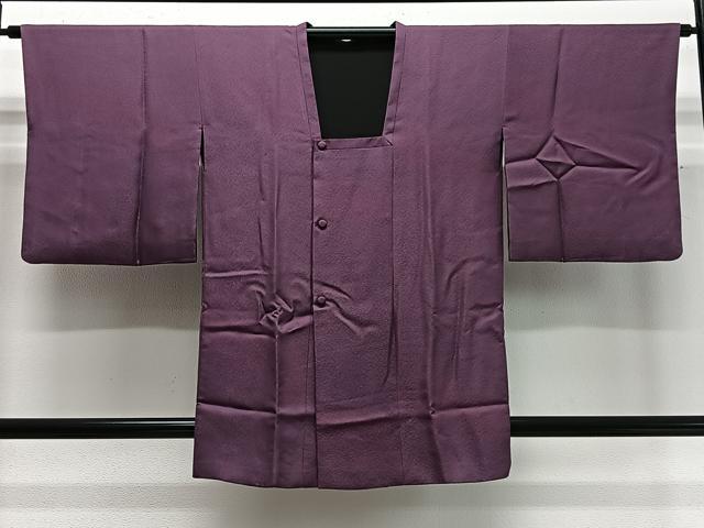 平和屋着物∞道行コート　リバーシブル　霞文　黒地　正絹　逸品　CABD4635ua