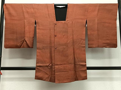 平和屋着物∞道行コート　リバーシブル　霞文　暈し染め　黒地　ロング丈　正絹　逸品　CABD4636ua