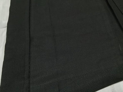 平和屋着物∞男性　長羽織　紬地　黒地　正絹　逸品　CABD4638ua