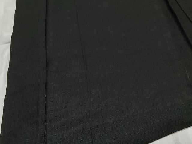 平和屋着物∞男性　長羽織　紬地　黒地　正絹　逸品　CABD4638ua