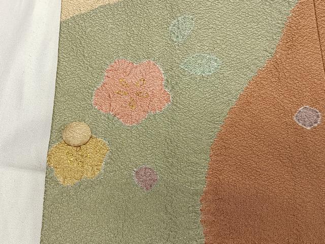 平和屋着物∞道行コート　絞り　舞花文　金彩　ロング丈　正絹　逸品　未使用　CABD4645ua